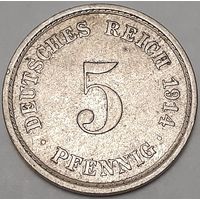 Германия 5 пфеннигов, 1914 "A" (1-2-21)