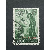 Югославия 1953. Триест Зона В. Фрески 12-14 веков - с логотипом Организации Объединенных Наций. Надпечатка STT - VUJNA