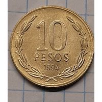 Чили 10 песо 1994г. km228.2