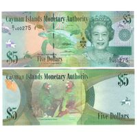 Каймановы острова 5 долларов 2010 года UNC