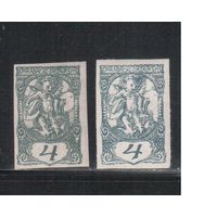 Югославия(Словения)-1919(Мих.114 I+II) * , Газетные марки, 2 типа