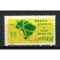 Бразилия - 1968 - Телеграфная служба, Телекс - [Mi. 1184] - полная серия - 1 марка. Гашеная.  (Лот 39CG)