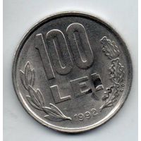 100 лей 1992 Румыния. нечастая