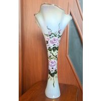 Высокая ваза для цветов. 47 см. Стекло, стеклянная