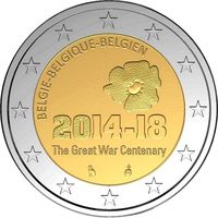 Бельгия 2 евро 2014 100 лет началу Первой Мировой войны