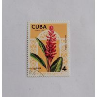 Марка Куба 1974 год. Цветы. Флора.