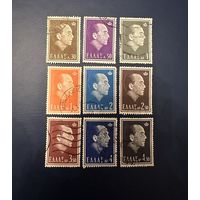 Греция 1964 год Стандарт Событие Известные люди Смерть Короля Павла I Серия 9 марок Mi:835-843 Гашеные
