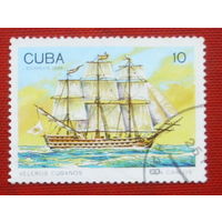 Куба. Корабли. ( 1 марка ) 1989 года. 3-7.