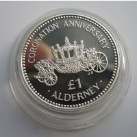 Олдерни, часть Гернси 1 фунт 1993 пруф, серебро   .37-88
