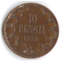10 пенни 1908 год _состояние VF/XF