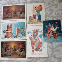 Зарубин, открытки СССР, лотом 5 шт.и 1 обрезана
