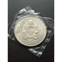Бермуды, 1 Крона 1964 г., серебро , Елизавета II , UNC в запайке