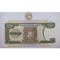 Werty71 Камбоджа 200 риэлей 1998  UNC банкнота риелей