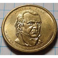 США 1 доллар, 2009     P    Президент США - Джеймс Нокс Полк (1845-1849)      ( 4-9-7 )