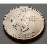 25 центов, квотер США, штат Вайоминг, P