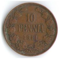 10 пенни 1911 год _состояние VF/XF