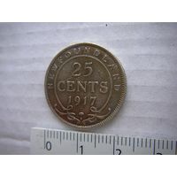 Ньюфаундленд. 25 центов. 1917 г. Георг V