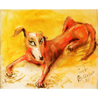 Картина Красная собака. Happy holy. 50x60