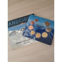 Андорра 2014 год. 1, 2, 5, 10, 20, 50 евроцентов, 1, 2 евро. Официальный набор монет в буклете