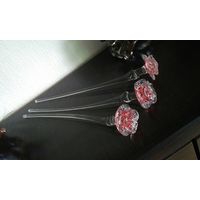 Розы стеклянные Неман букет 3 шт эксклюзив 45 см можно отдельно