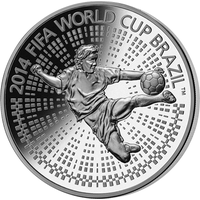 Чемпионат мира по футболу 2014 г, 100 рублей 2013 Ag 999