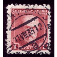 1 марка 1930 год Чехословакия Масарик 297