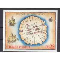 Карта острова. Сен-томе и Принсипе. 1979. 1 блок. Michel N бл38 (13,0 е)