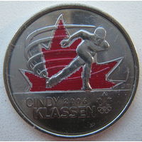 Канада 25 центов 2009 г. Синди Классен - шестикратный призёр Олимпийских игр. Цветное покрытие
