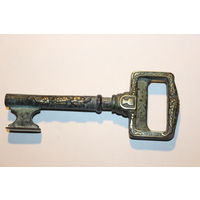 Тяжёлый, латунный штопор в виде ключа, длина 13.5 см., Германия.