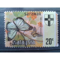 Саравак 1971 Бабочки, герб 20с Михель-4,5 евро