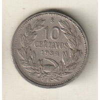 Чили 10 сентаво 1934