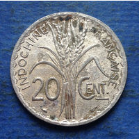 Французский Индокитай 20 центов 1939 немагнитная