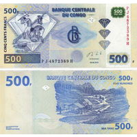 Конго 500 франков 2022 год UNC