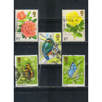 Великобритания 1976-80 Розы Зимородок Бабочки #711-2,817,875-6