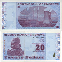 Зимбабве 20 Долларов 2009 UNC П1-423