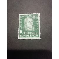 ФРГ 1952 Марка "Всемирный день лютеранства в Ганновере" Mi.149 (гашеная без клея) каталог 6.50 евро
