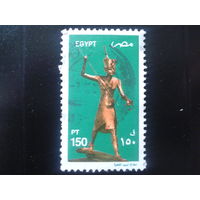 Египет 2002 фараон Тутанхамон Mi-1,4 евро гаш.