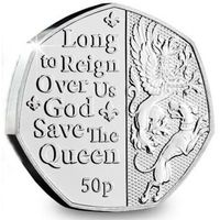 Остров Мэн 50 пенсов, 2022 Государственный гимн - Long to Reign Over Us God Save The Queen UNC