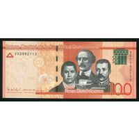 Доминиканская Республика (Доминикана) 100 песо 2019 г. P190e. Серия VX. UNC