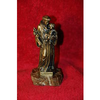 Статуэтка - святой Антонио, Антоний, бронза на мраморе
