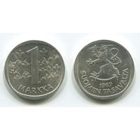 Финляндия. 1 марка (1967, серебро, aUNC)
