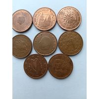 Сборный лот монет 2 евроцента.
