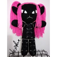 Чёрная кошка эльф 32см Авторская кукла