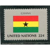 США. ООН Нью Йорк. Флаг Ганы