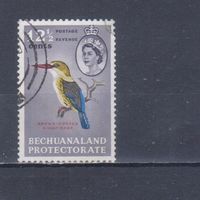 [1725] Британские колонии. Бечуаналенд 1961. Елизавета II.Фауна.Птицы.Зимородок. Гашеная марка. С РЕМОНТОМ. Кат.гаш.8 е.