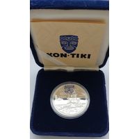 Самоа 1988 серебро (1 oz) "Кон тики"