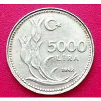 5000 лир 1992 год * Турция * Турецкая Республика