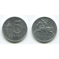 Литва. 5 центов (1991, aUNC)