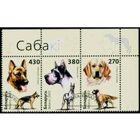 Собаки Беларусь 2003 год (526-528) серия из 3-х марок в сцепке