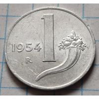 Италия 1 лира, 1954     ( 2-2-1 )